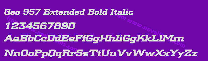 Geo 957 Extended Bold ItalicPreview