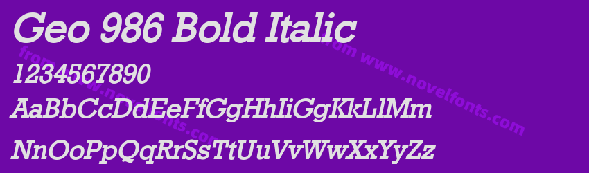 Geo 986 Bold ItalicPreview