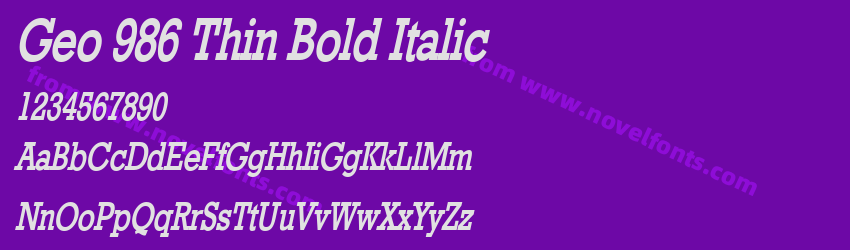 Geo 986 Thin Bold ItalicPreview