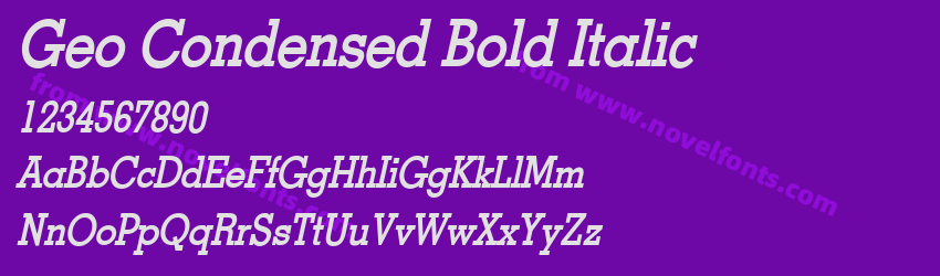 Geo Condensed Bold ItalicPreview