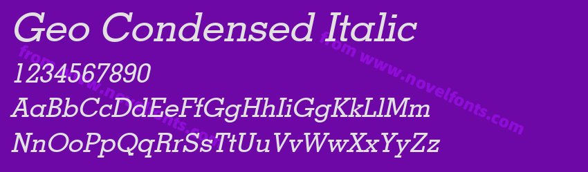 Geo Condensed ItalicPreview