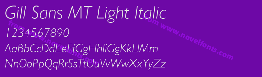 Gill Sans MT Light ItalicPreview