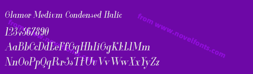 Glamor Medium Condensed ItalicPreview