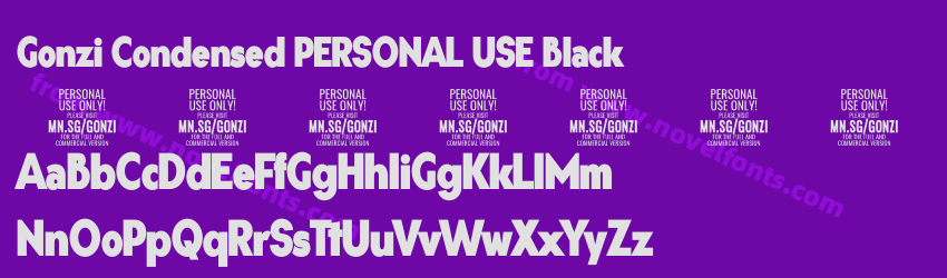 Gonzi Condensed PERSONAL USE BlackPreview