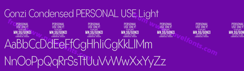 Gonzi Condensed PERSONAL USE LightPreview