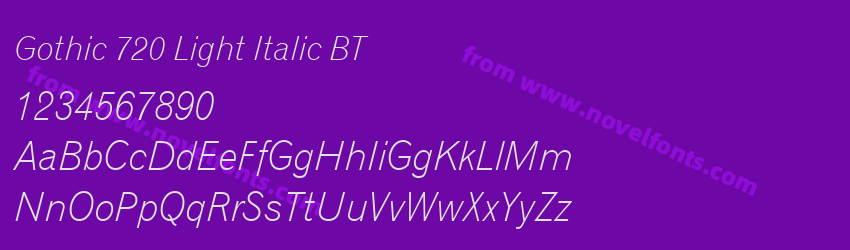 Gothic 720 Light Italic BTPreview