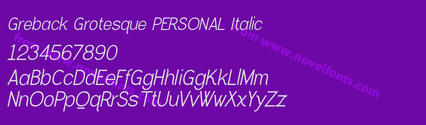 Greback Grotesque PERSONAL ItalicPreview