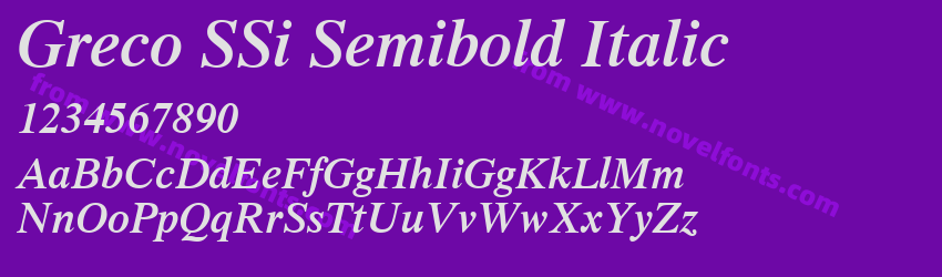 Greco SSi Semibold ItalicPreview