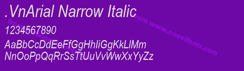 .VnArial Narrow ItalicPreview