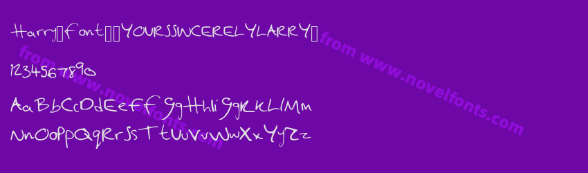 Harry_font__YOURSSINCERELYLARRY_Preview