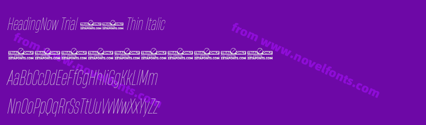 HeadingNow Trial 31 Thin ItalicPreview