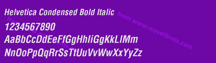 Helvetica Condensed Bold ItalicPreview