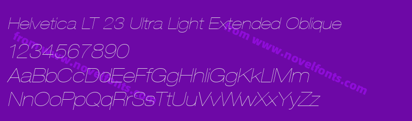 Helvetica LT 23 Ultra Light Extended ObliquePreview