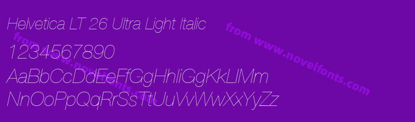 Helvetica LT 26 Ultra Light ItalicPreview