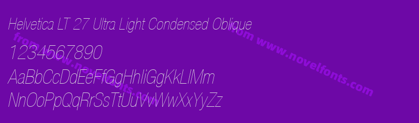 Helvetica LT 27 Ultra Light Condensed ObliquePreview