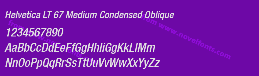 Helvetica LT 67 Medium Condensed ObliquePreview