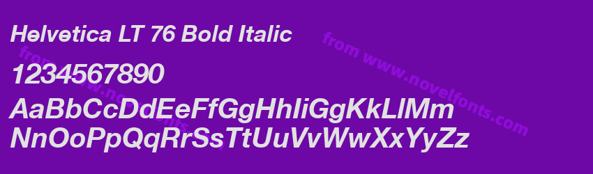 Helvetica LT 76 Bold ItalicPreview