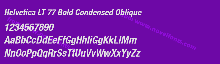 Helvetica LT 77 Bold Condensed ObliquePreview