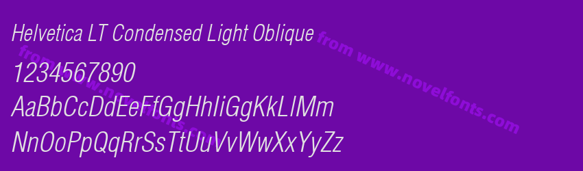 Helvetica LT Condensed Light ObliquePreview