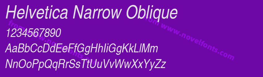 Helvetica Narrow ObliquePreview