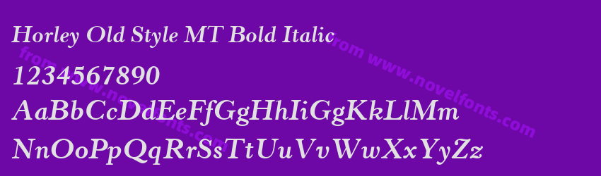 Horley Old Style MT Bold ItalicPreview