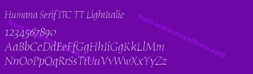 Humana Serif ITC TT LightItalicPreview