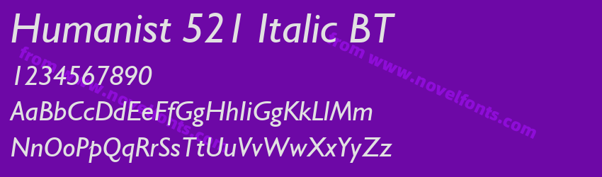 Humanist 521 Italic BTPreview