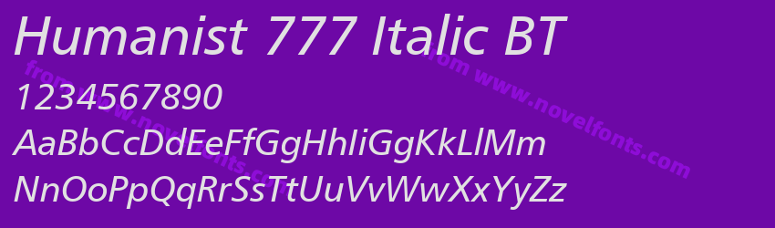 Humanist 777 Italic BTPreview