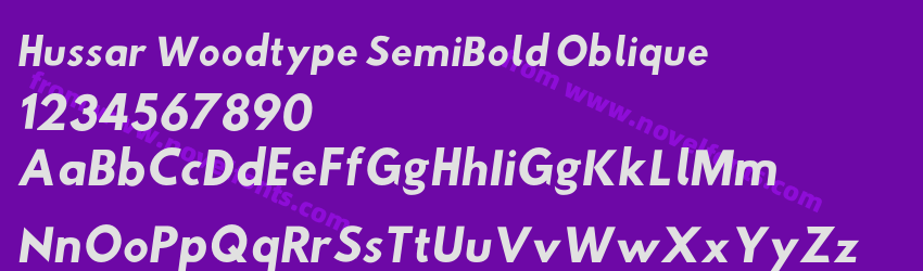 Hussar Woodtype SemiBold ObliquePreview