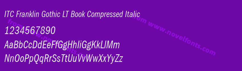 ITC Franklin Gothic LT Book Compressed ItalicPreview