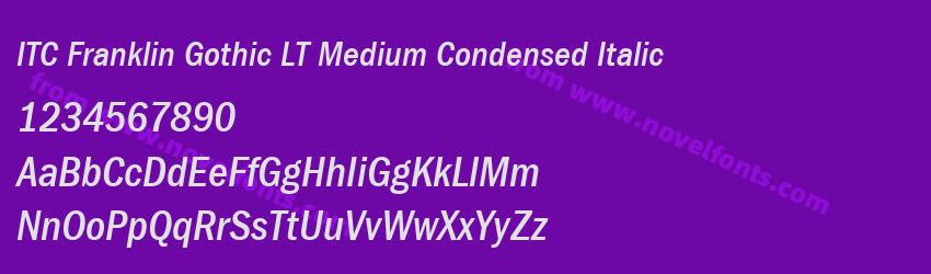 ITC Franklin Gothic LT Medium Condensed ItalicPreview