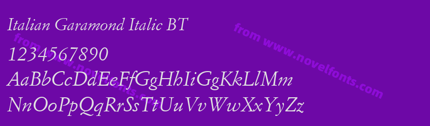 Italian Garamond Italic BTPreview