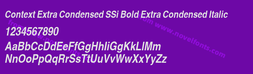 Context Extra Condensed SSi Bold Extra Condensed ItalicPreview