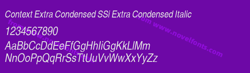 Context Extra Condensed SSi Extra Condensed ItalicPreview