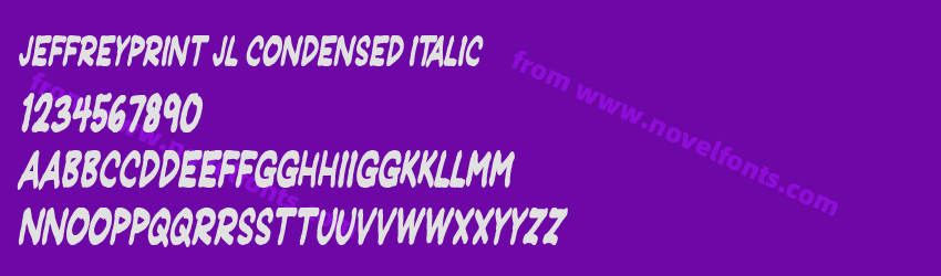 JeffreyPrint JL Condensed ItalicPreview