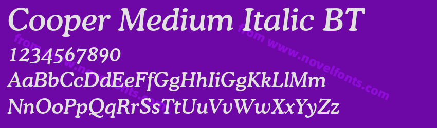 Cooper Medium Italic BTPreview