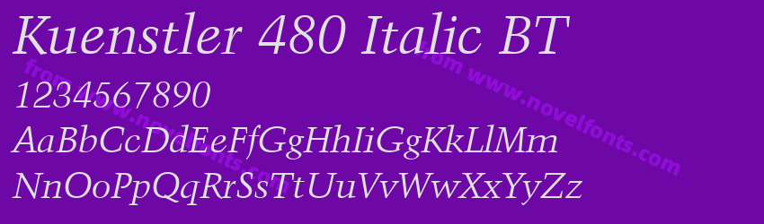 Kuenstler 480 Italic BTPreview