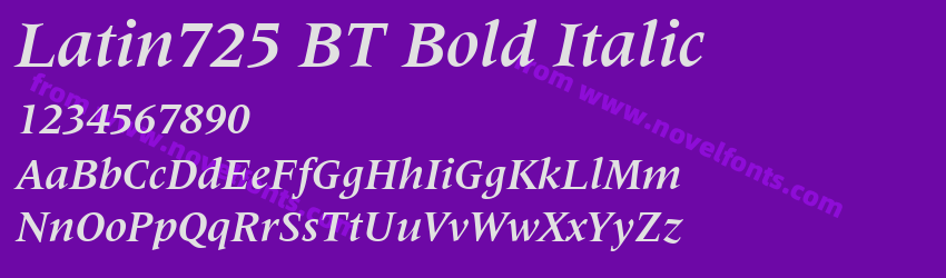 Latin725 BT Bold ItalicPreview