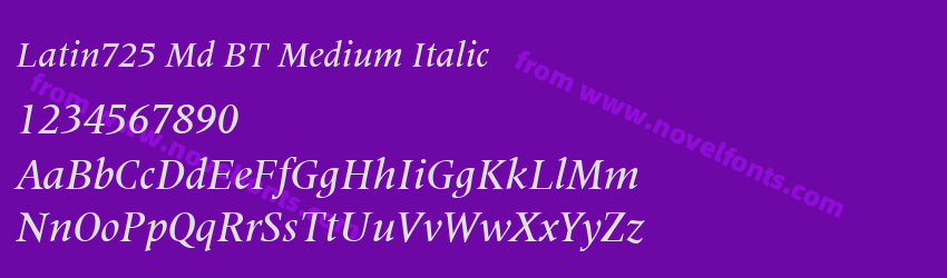 Latin725 Md BT Medium ItalicPreview