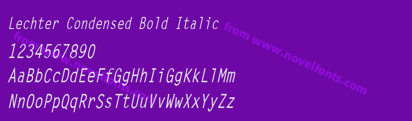 Lechter Condensed Bold ItalicPreview