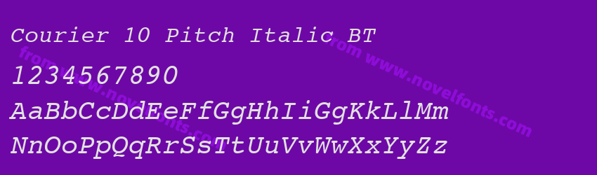 Courier 10 Pitch Italic BTPreview