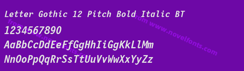 Letter Gothic 12 Pitch Bold Italic BTPreview