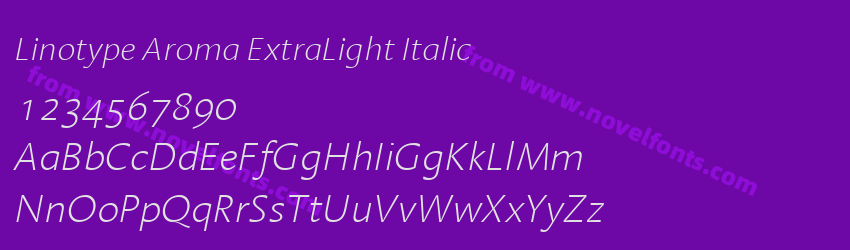 Linotype Aroma ExtraLight ItalicPreview