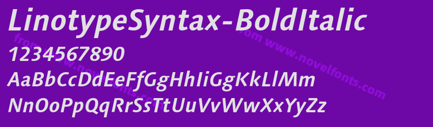 LinotypeSyntax-BoldItalicPreview