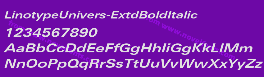 LinotypeUnivers-ExtdBoldItalicPreview