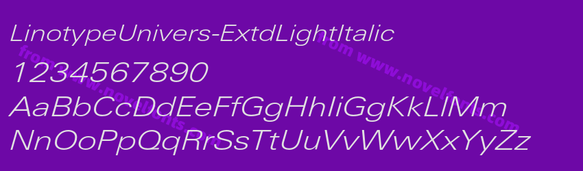 LinotypeUnivers-ExtdLightItalicPreview