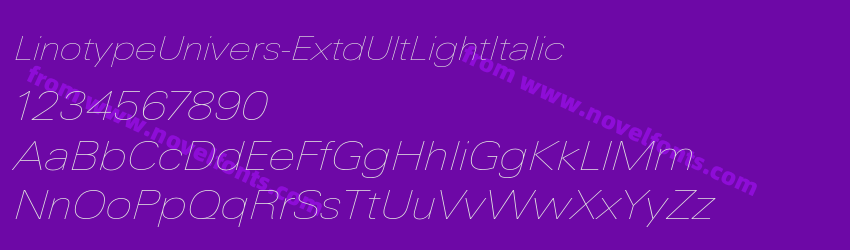 LinotypeUnivers-ExtdUltLightItalicPreview