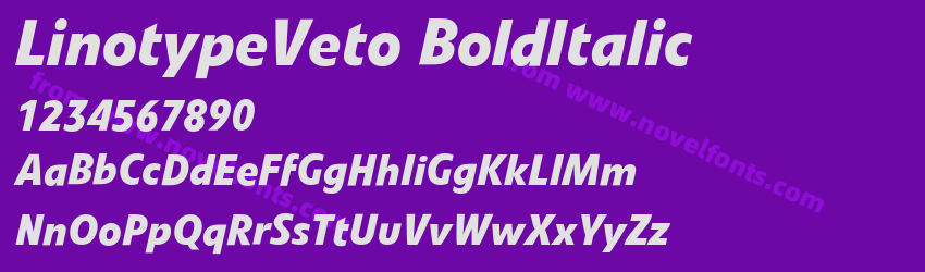 LinotypeVeto BoldItalicPreview