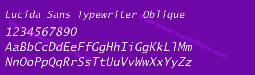 Lucida Sans Typewriter ObliquePreview