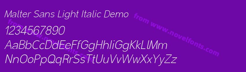 Malter Sans Light Italic DemoPreview